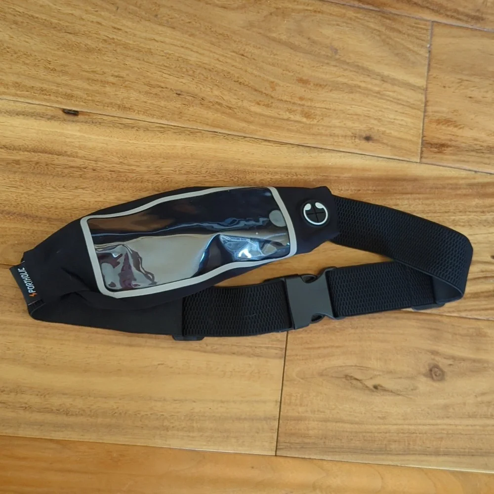 Black and Clear Portholic Belt Bag Waist Fanny Pack Travel Phone Run